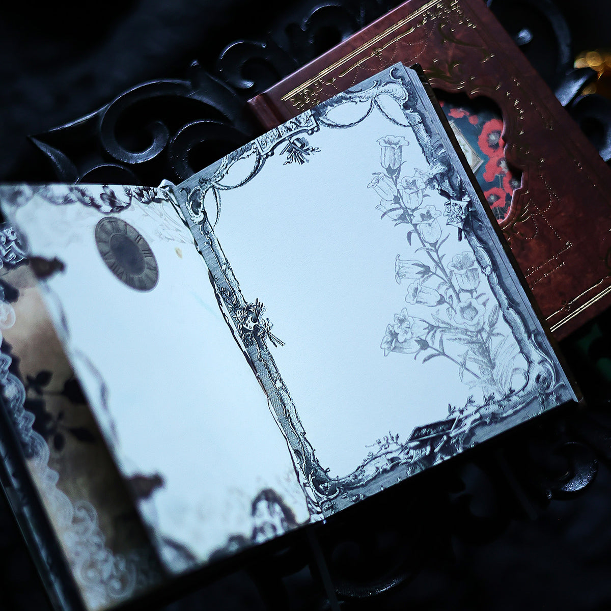 Vintage Gilded A6 Journal Set – 4 Illustrated Writing Notebooks