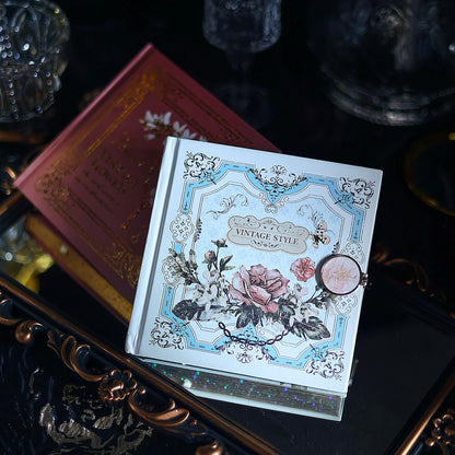 Vintage Floral Square Journal – Foil-Stamped Magnetic Closure Notebook