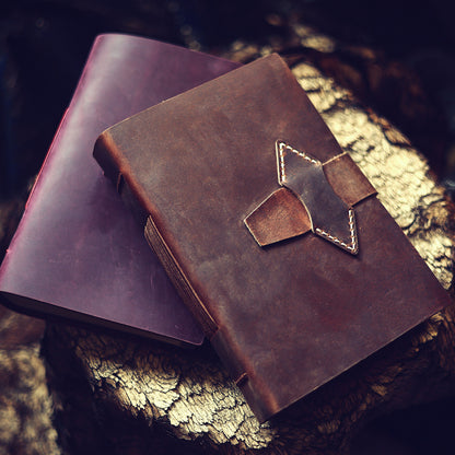 Vintage Crazy Horse Leather Journal – Hand-Stitched Writing Notebook