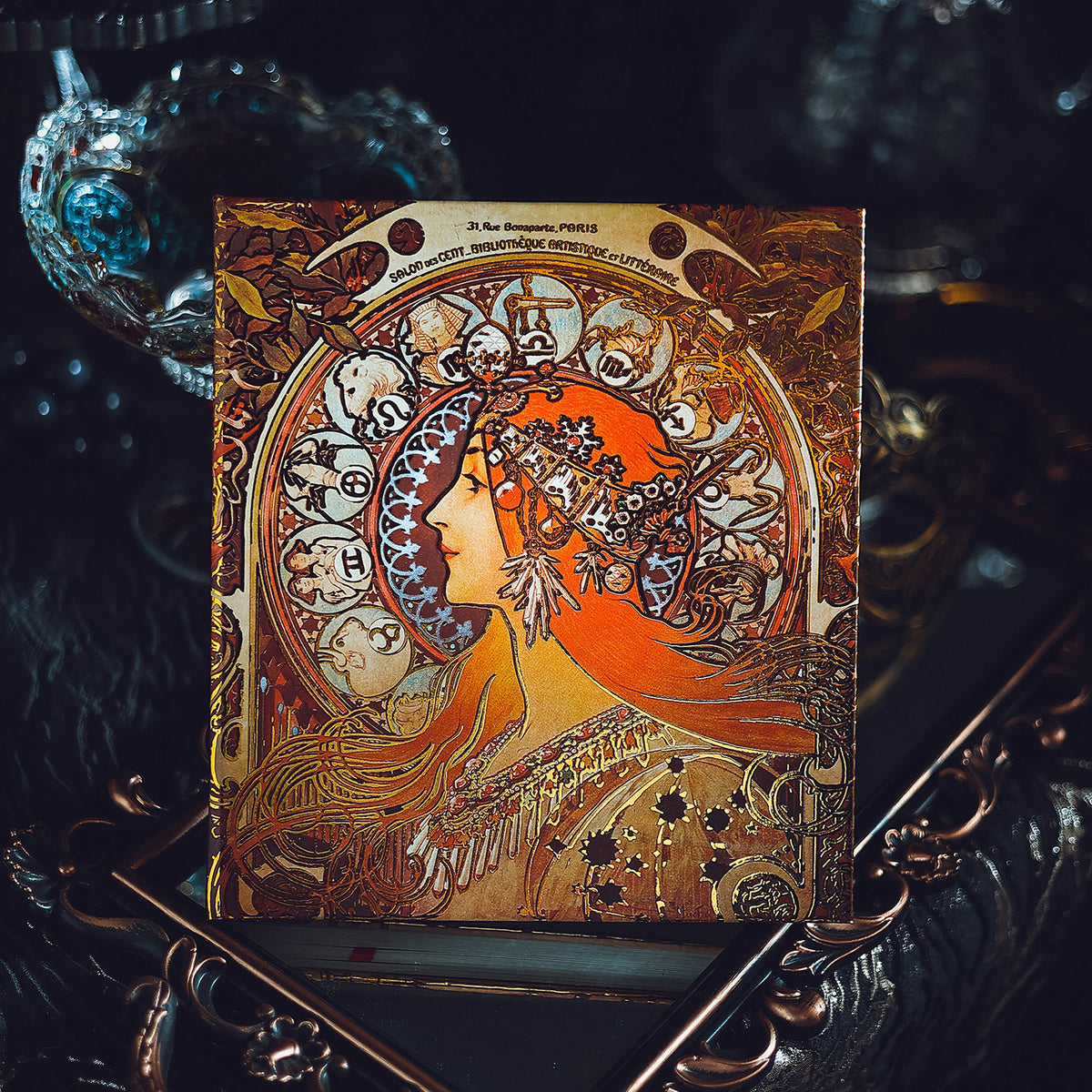 Art Nouveau Zodiac Journal – Gilded Relief Writing Notebook