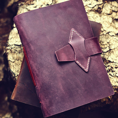 Vintage Crazy Horse Leather Journal – Hand-Stitched Writing Notebook