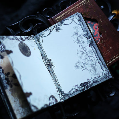 Vintage Gilded A6 Journal Set – 4 Illustrated Writing Notebooks