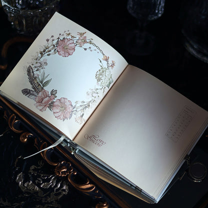 Vintage Floral Square Journal – Foil-Stamped Magnetic Closure Notebook