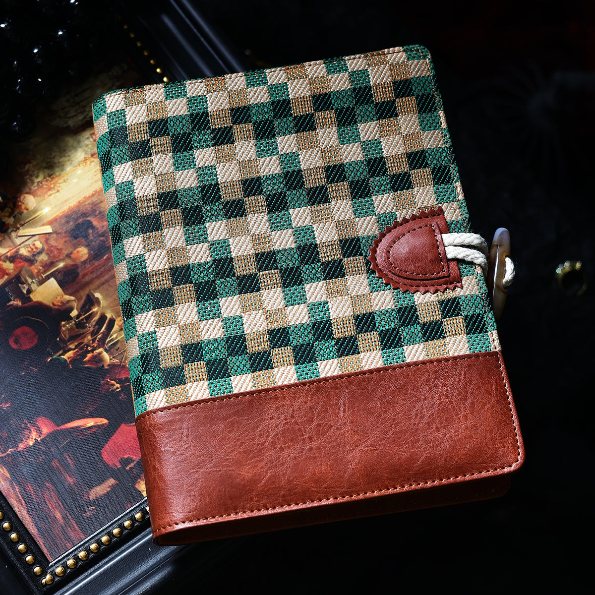 Vintage Plaid Memory Journal – A5 Scrapbook & Keepsake Notebook