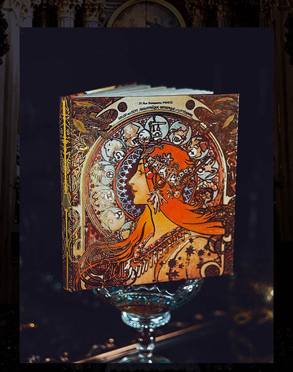 Art Nouveau Zodiac Journal – Gilded Relief Writing Notebook
