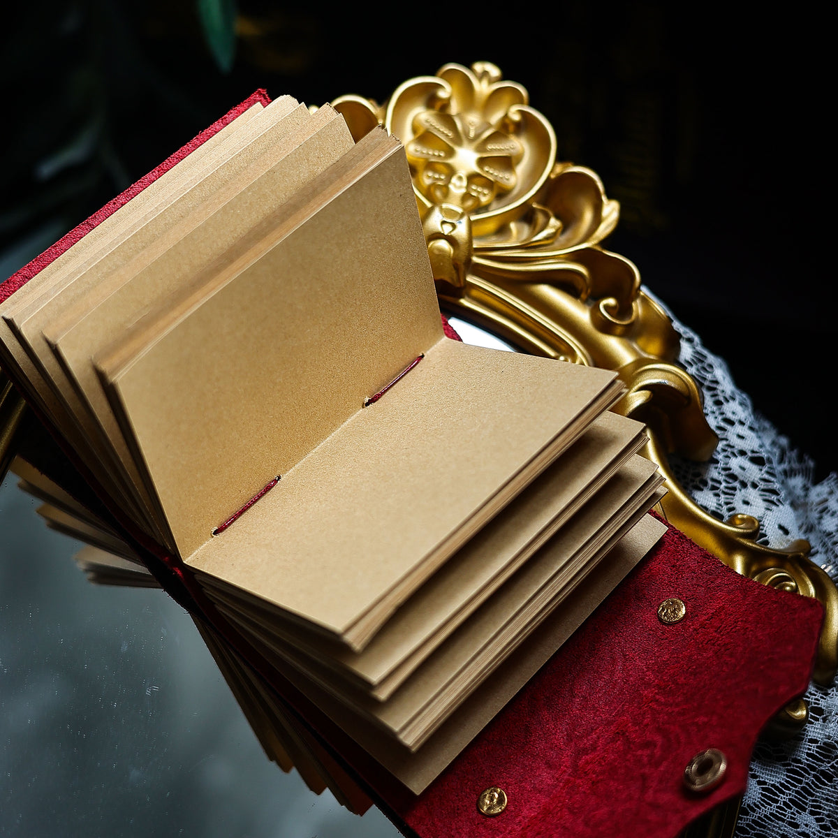 Vintage Mini Leather Journal – Hand-Stitched Embossed Pocket Notebook