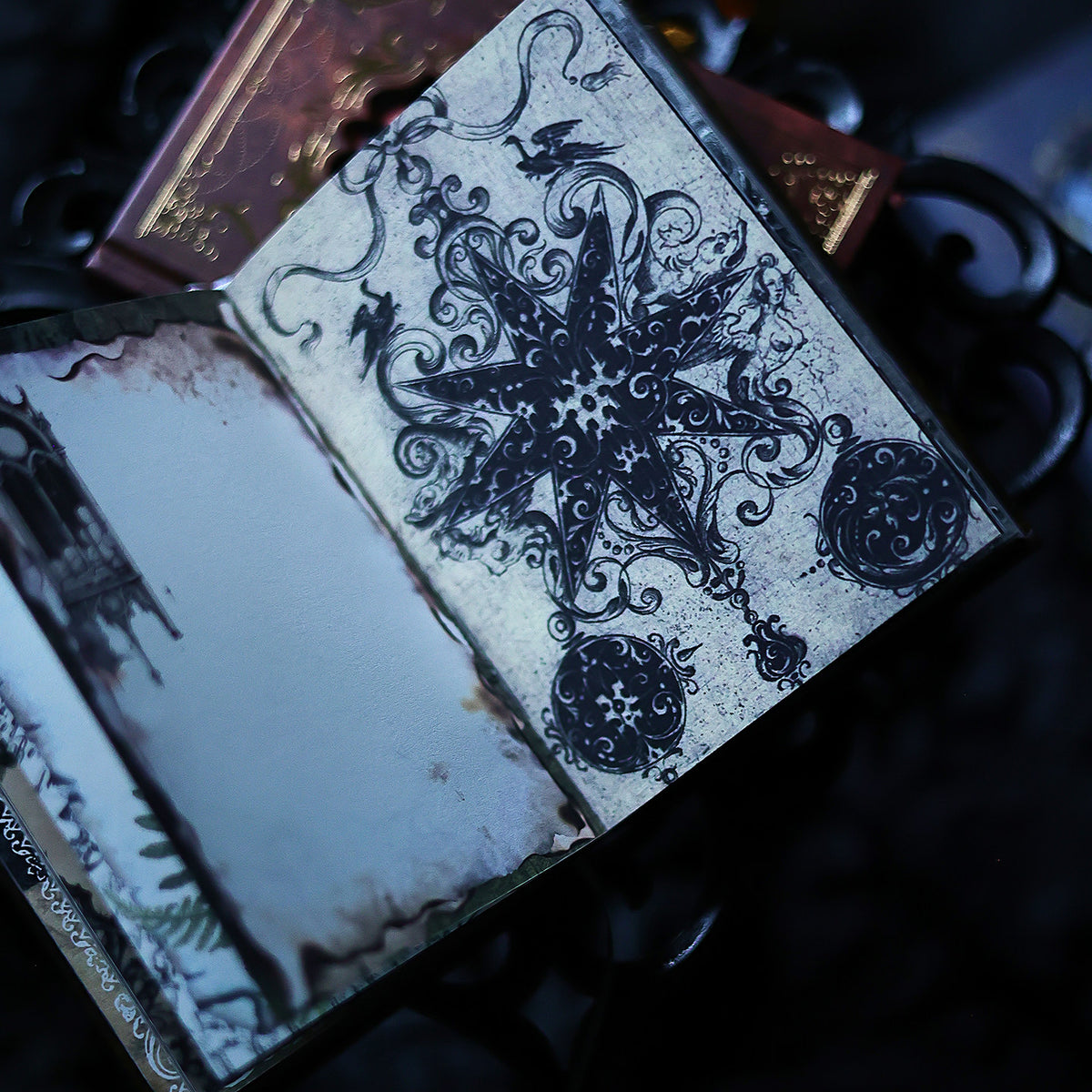 Vintage Gilded A6 Journal Set – 4 Illustrated Writing Notebooks