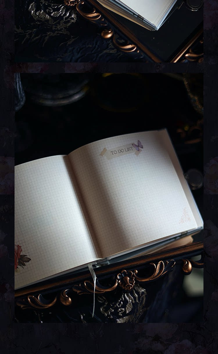 Vintage Floral Square Journal – Foil-Stamped Magnetic Closure Notebook