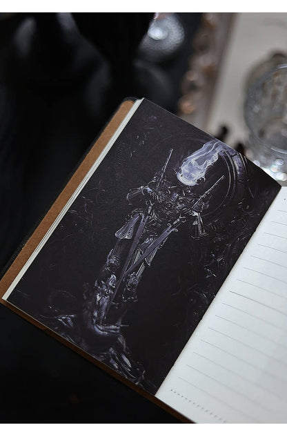 Gothic Raven Resin Relief Journal – Hand-Painted Detachable Notebook