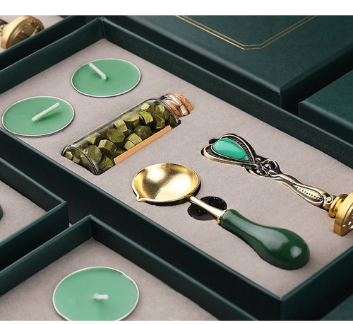 Emerald Green Wax Seal Stamp Set