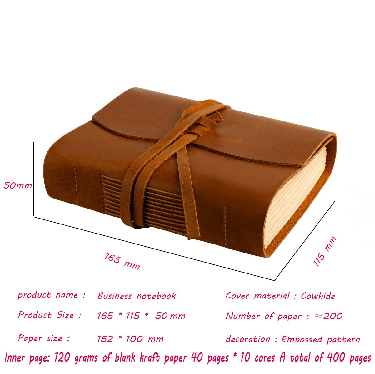 Personalized Leather Journal – Refillable Notebook Cover