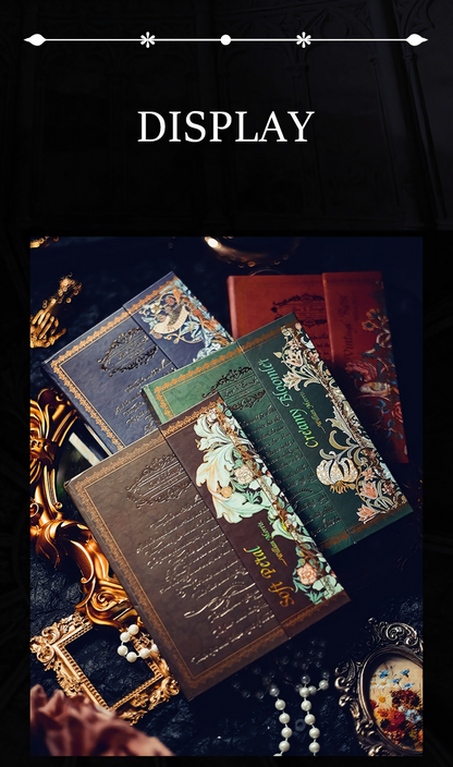 Vintage Floral Tri-Fold Journal – B6 Gold-Foil Hardcover Notebook
