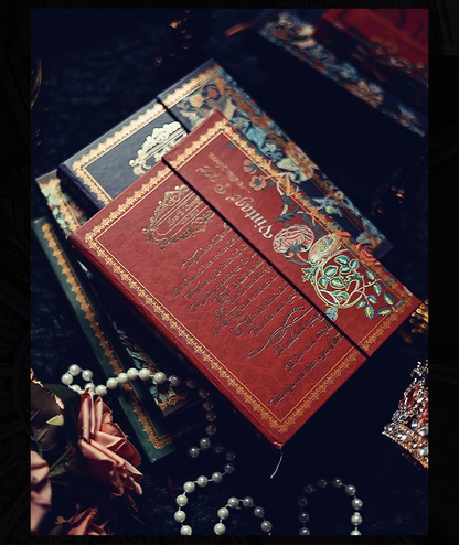 Vintage Floral Tri-Fold Journal – B6 Gold-Foil Hardcover Notebook