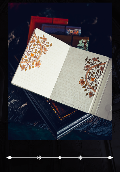 Vintage Floral Tri-Fold Journal – B6 Gold-Foil Hardcover Notebook