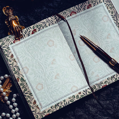 Vintage Floral Tri-Fold Journal – B6 Gold-Foil Hardcover Notebook