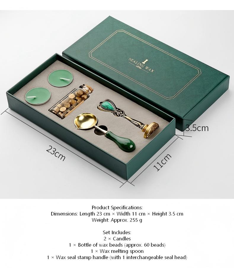 Emerald Green Wax Seal Stamp Set