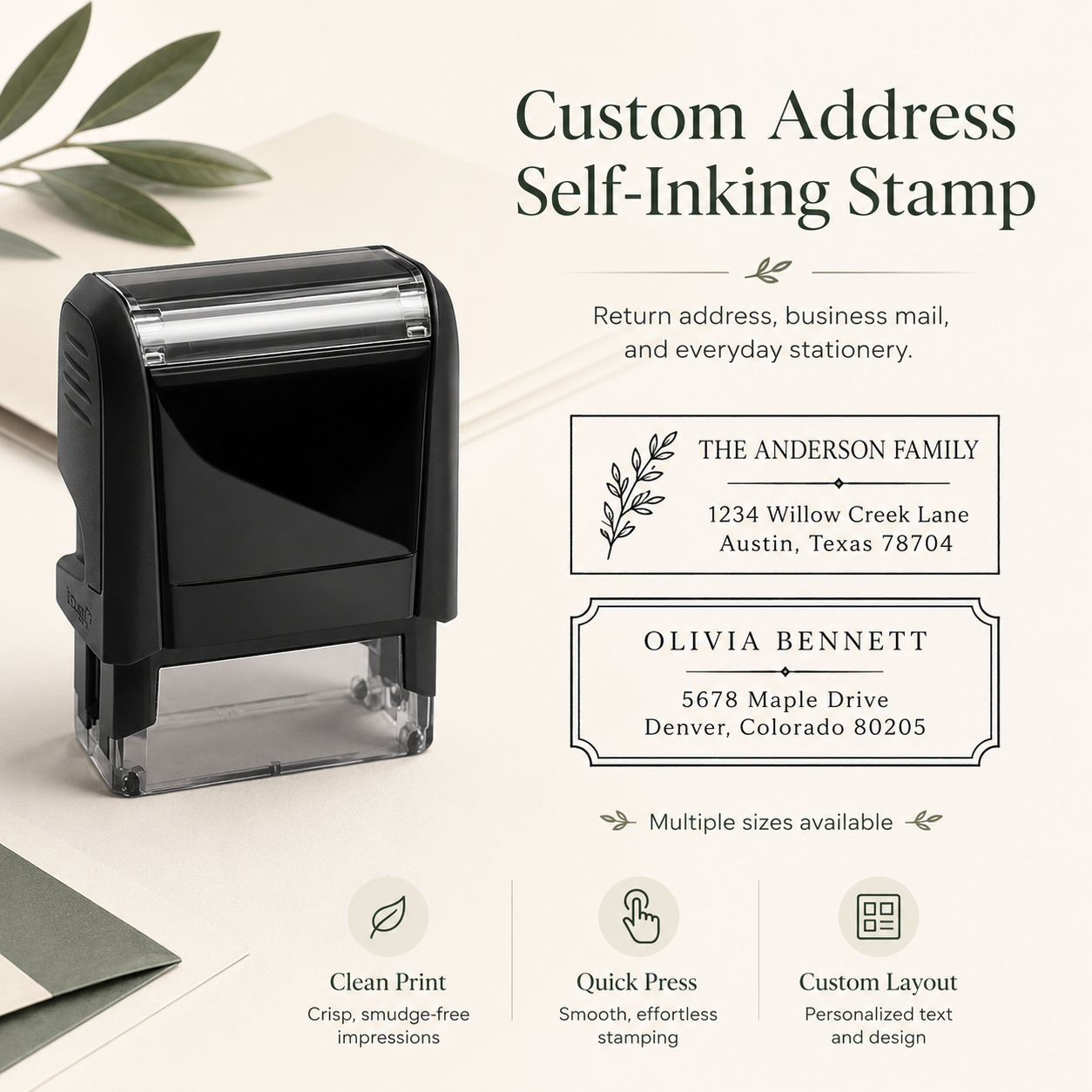 Custom Address Self-Inking Stamp
