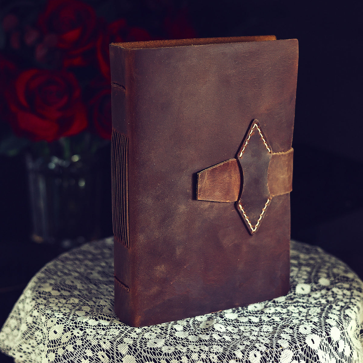 Vintage Crazy Horse Leather Journal – Hand-Stitched Writing Notebook