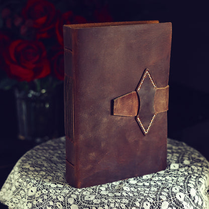 Vintage Crazy Horse Leather Journal – Hand-Stitched Writing Notebook