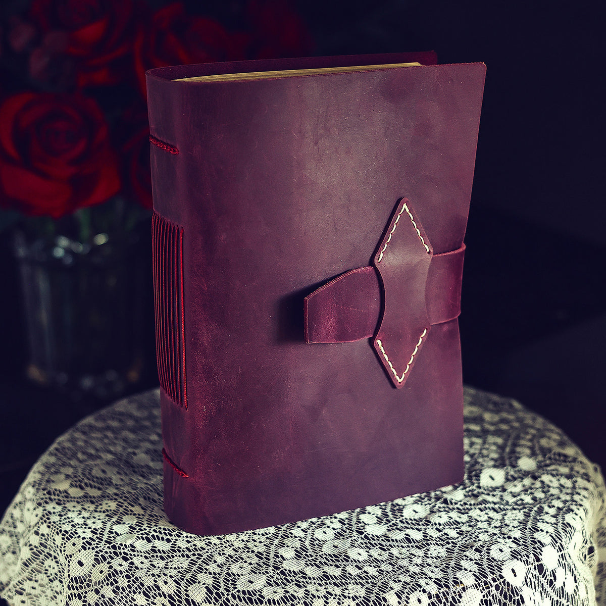Vintage Crazy Horse Leather Journal – Hand-Stitched Writing Notebook